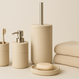 Conjunto Banho Completo Bege - 7 Peças Essenciais